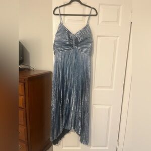 WHBM Icy Blue Pleated Formal Dress NWT